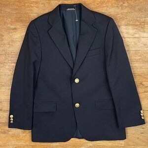 Vintage Boys Blazer Size 12 1990s Black Wool Blend Sport Coat Suit Jacket  Black